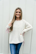 Load image into Gallery viewer, Just A Girl Ribbon Sweater
