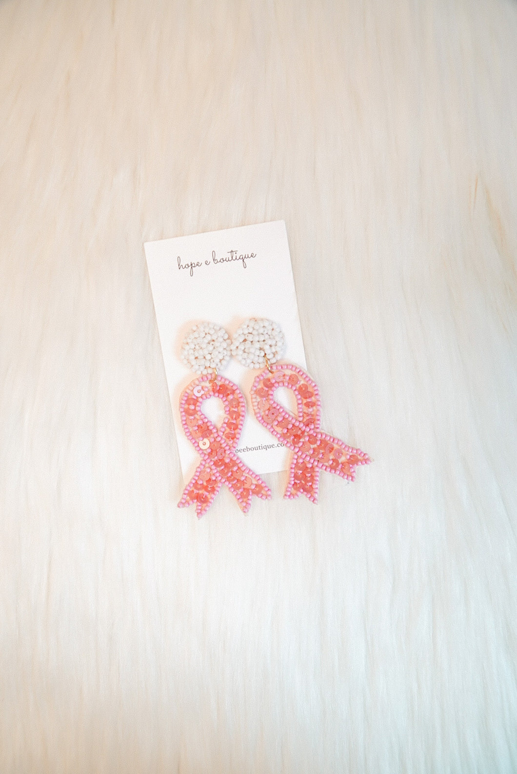Fight for a Cure Seed Bead Earrings