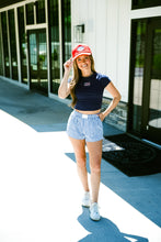 Load image into Gallery viewer, Liberty Flag Patched Crop Top
