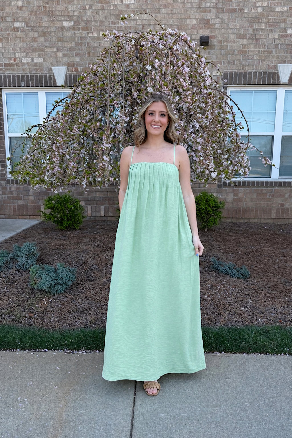 mint green pleated midi dress Mint Green Pleated Midi Dress - Closet London