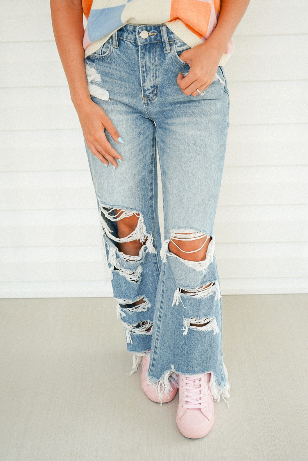 Wide Leg Cropped Denim Jeans