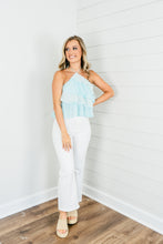 Load image into Gallery viewer, Caribbean Skies Ruffled Halter Top
