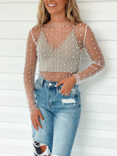 Load image into Gallery viewer, Glam Girl Sheer Pearl Top
