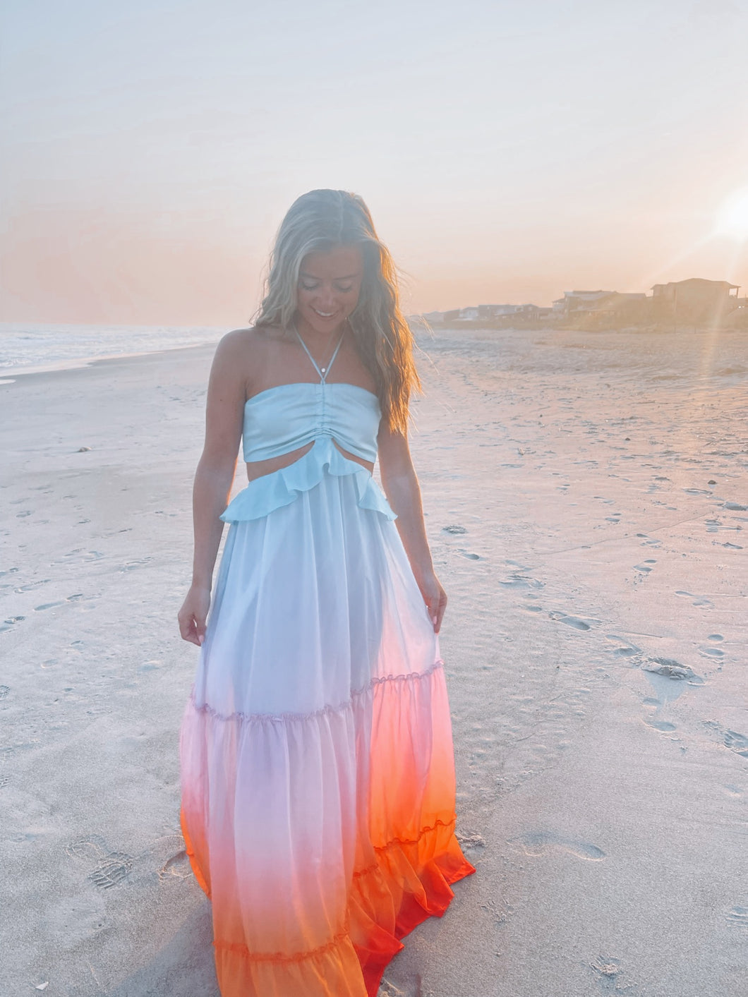 Coastal Sunsets Ombre Maxi Dress