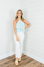 Load image into Gallery viewer, Caribbean Skies Ruffled Halter Top
