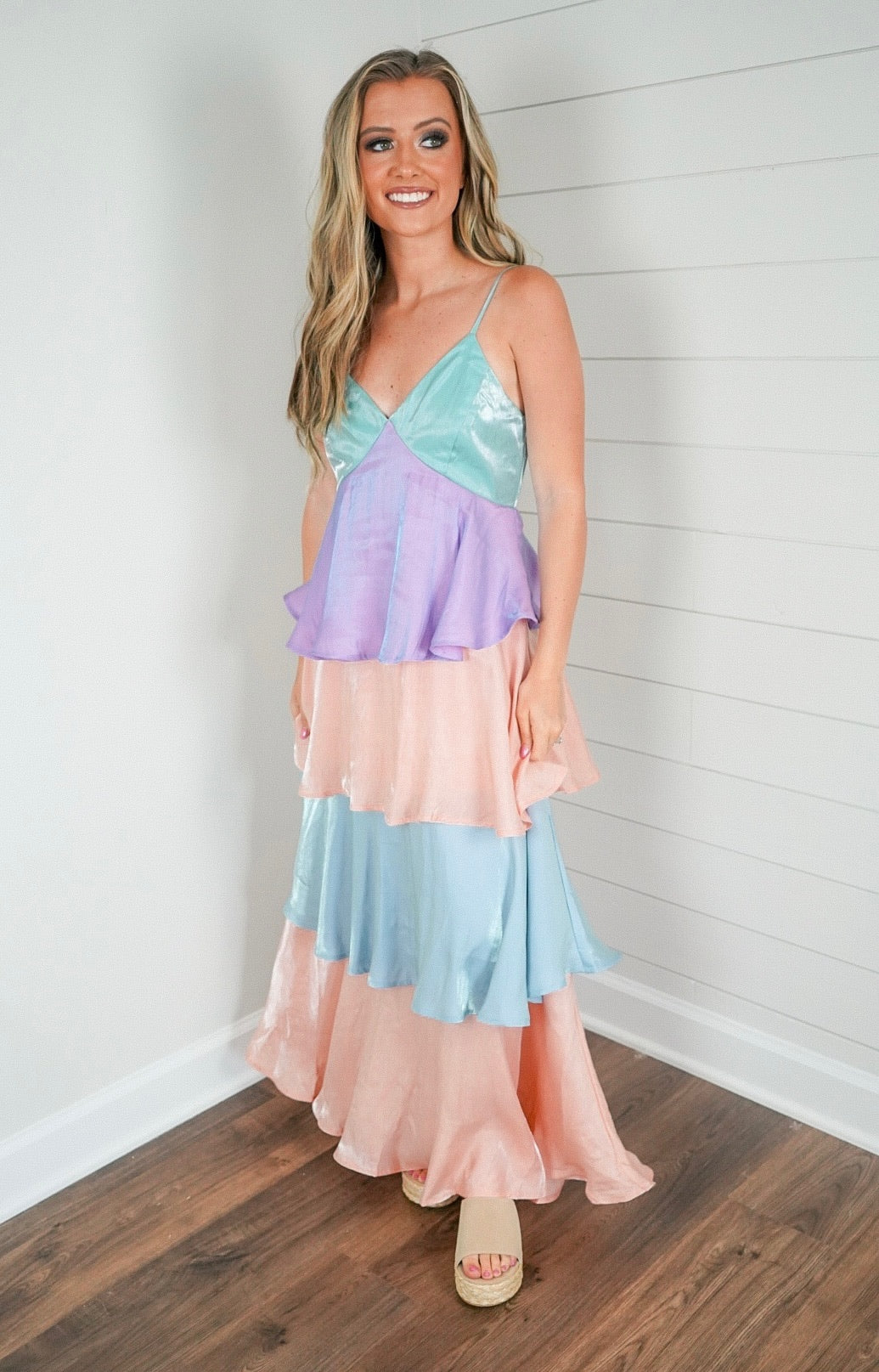 Under The Sea Tiered Maxi Dress