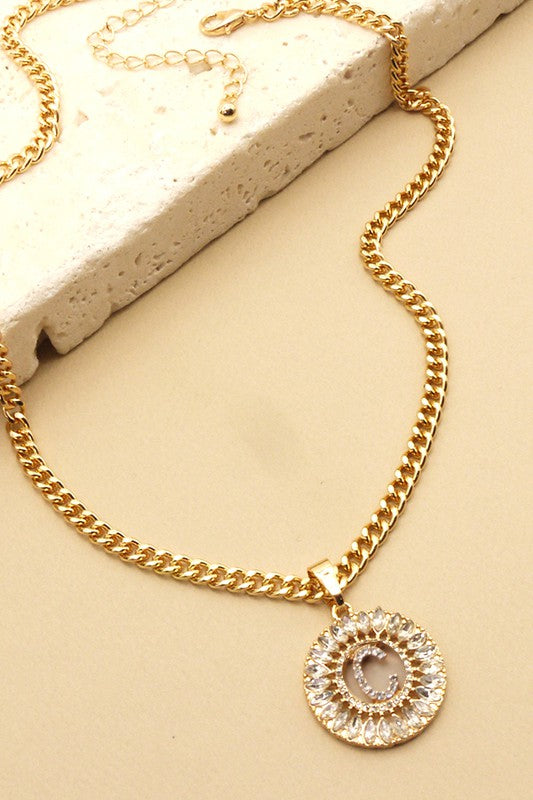 Gemstone Initial Necklace
