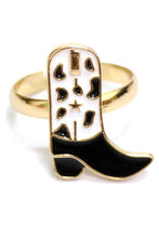 Load image into Gallery viewer, Cow Print Boot Ring - 1 Pink Left!
