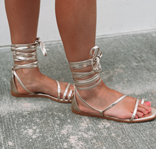Load image into Gallery viewer, Golden Daze Lace-Up Sandals
