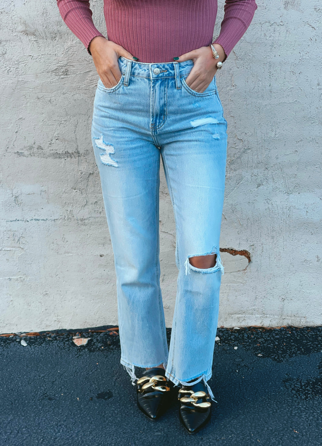 Vintage Distressed Crop Jeans - 1 Size 29 Left!