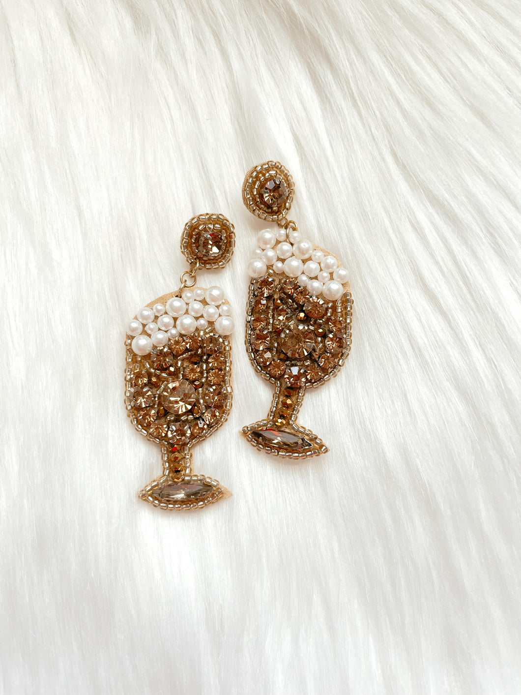 Toast to the Bride Seed Bead Earrings