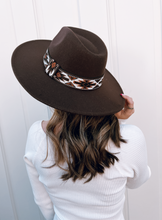 Load image into Gallery viewer, Western Aztec Felt Hat - Brown
