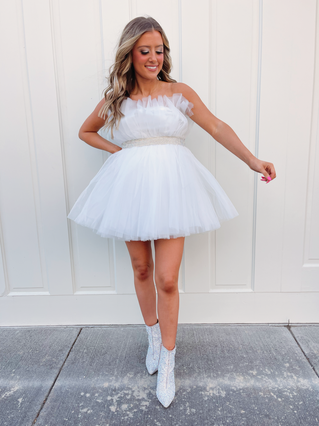 Going To The Chapel Tulle Mini Dress