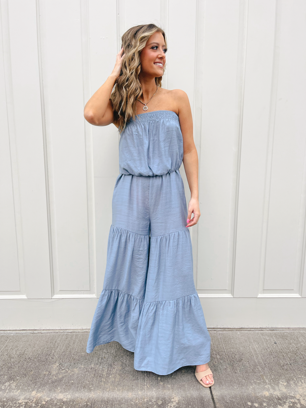 Swept Away Strapless Jumpsuit