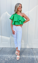 Load image into Gallery viewer, All Ruffled Up One Shoulder Crop Top
