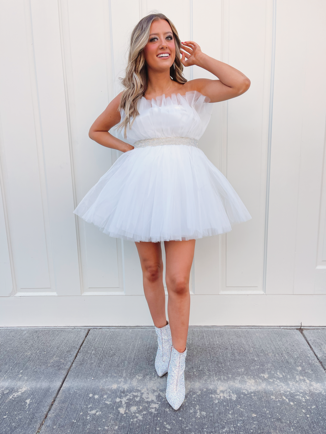 Going To The Chapel Tulle Mini Dress
